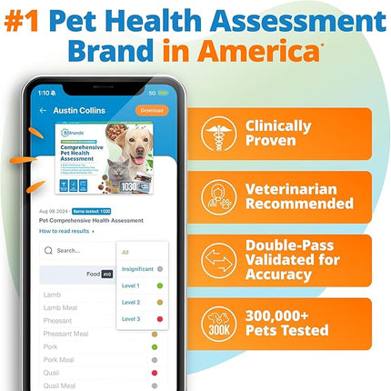 5Strands Pet Food Intolerance, Environmental & Heavy Metal Sensitivity, and Nutritional Imbalance Test, 1036 Items Tested, Cat & Dog Gut Health Test for All Breeds & Ages, Results in 4 Days