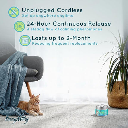 Cat Pheromone Calming Diffuser Gel, Unplugged Cordless Cat Calming