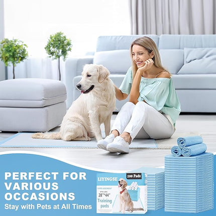 Pee Pads for Dogs 28"x44", Puppy Pee Pads 100 Count, Dog Pee Pads Extra Large,100 pads