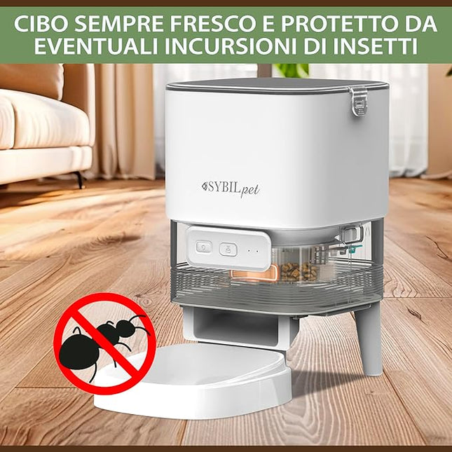 Automatic Cat Feeder 4L - Automatic Feeder for Cats and Small Dogs with App Control, Voice Recording