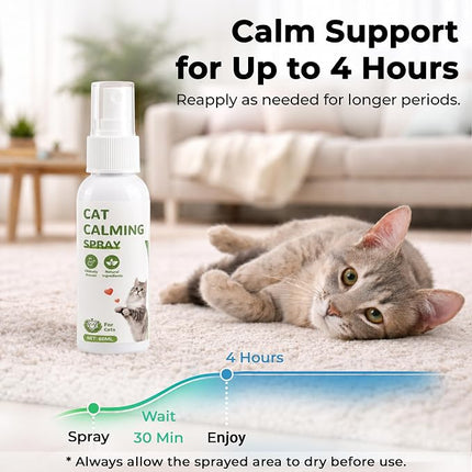 Cat Calming Pheromone Spray for Travel, Car Rides & Carriers, 2 fl oz