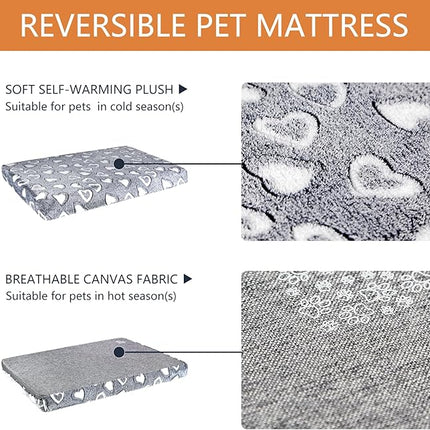VANKEAN Dog Bed Reversible (Cool&Warm),Stylish 24” Pet Bed Mattress, Water proof linings