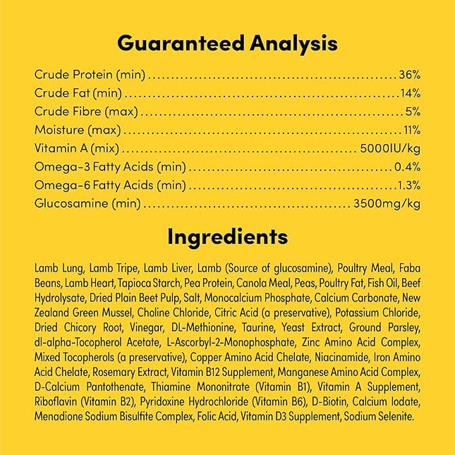 RawMix50 Dog Food Grass-Fed Lamb 340g — 50% Freeze-Dried Raw, High Protein, Non-GMO, No Wheat or Corn