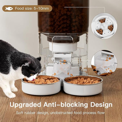 UMOMO Automatic Cat Feeder 7L Double Bowl Feeder, 1080P HD Camera Live Video, Night Vision 2-Way Audio, WiFi & App Remote Control, Programmable Pet Feeder, Smart Timed Dry Food Dispenser 2 Cats Dogs