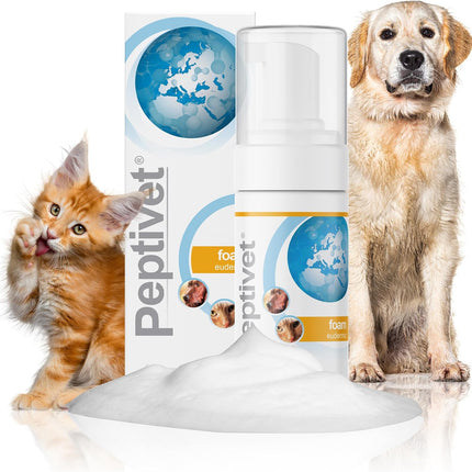 Peptivet Dog & Cat Skin Foam, No-Rinse Leave-On for Itchy Skin, 100 ml