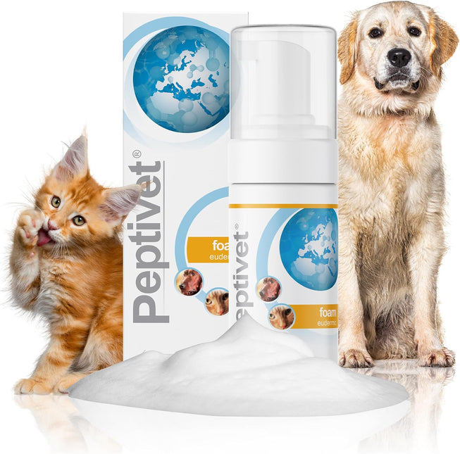 Peptivet Dog & Cat Skin Foam, No-Rinse Leave-On for Itchy Skin, 100 ml