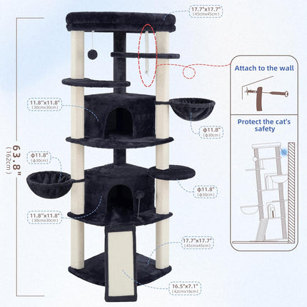 Corner Cat Tree, All Sisal Multi-Cat Scratching Posts