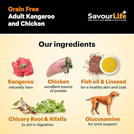 SavourLife Grain Free, Dog Food, Kangaroo & Chicken - High Protein, 2.5kg