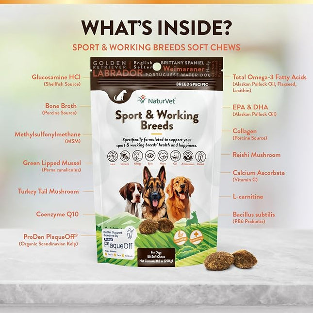 NaturVet Breed Specific Multivitamin for Sport & Working Breed Dogs