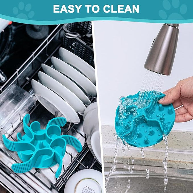 Slow Feeder Insert for Dog Bowl - 2PCS Anti-Bloat Silicone Mat with Super Suction