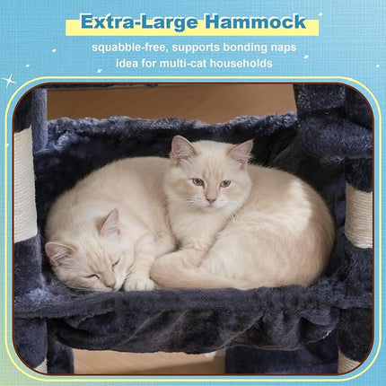 Hey-brother Cat Tree Tower with 3 Condos, Step Climbing Pathway MPJ081G