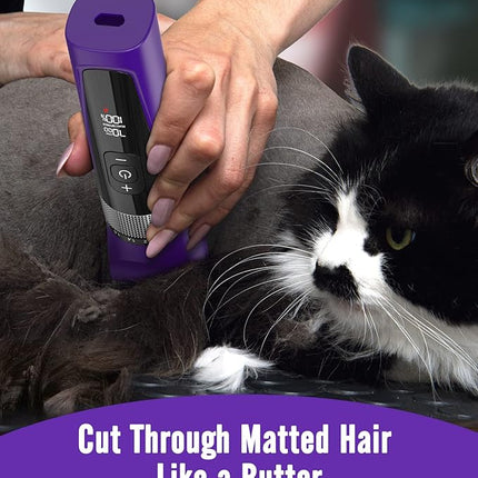 oneisall Cat Grooming Clippers for Matted Long Hair, 5-Speed Cat Grooming Kit Cordless Low Noise Pet Hair Clipper Trimmer Shaver for Dogs Cats Animals (Purple),YP-7268