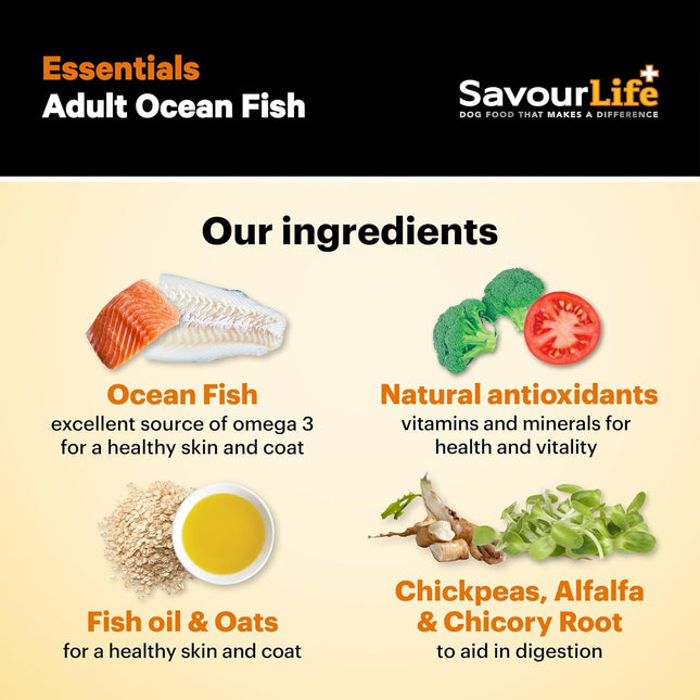 SavourLife Essentials Dog Food, Australian Ocean Fish Veggies & Rice, 3kg