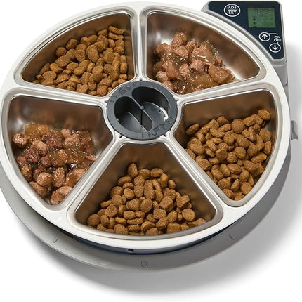 Cat Mate C500 Automatic 5-Bowl Pet Feeder with Digital Timer