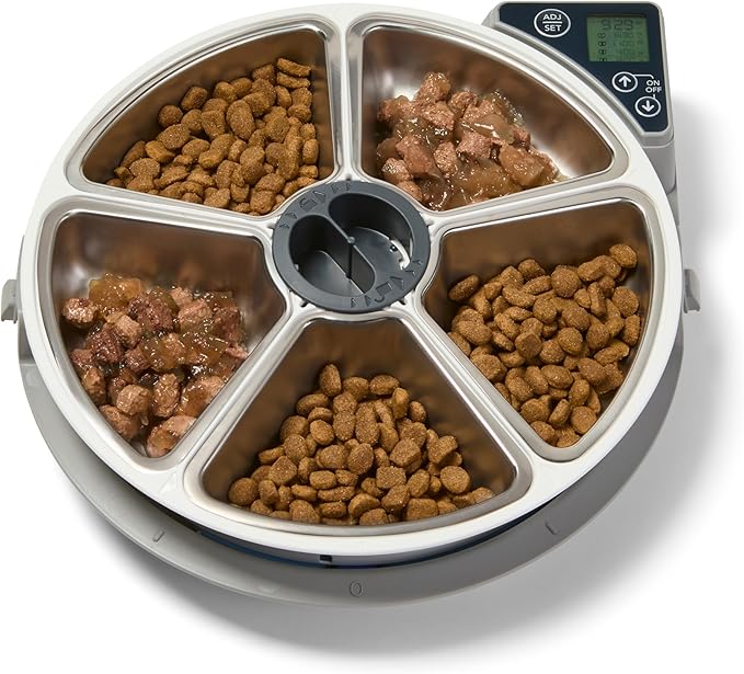 Cat Mate C500 Automatic 5-Bowl Pet Feeder with Digital Timer