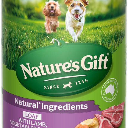 Nature's Gift Adult Wet Dog Food in Can, Loaf Lamb Recipe with Vegetables and Pasta 12x700g - Wholesome Mealtime in a Convenient Can, Natural Ingredients with Added Nutrients for Everyday Health
