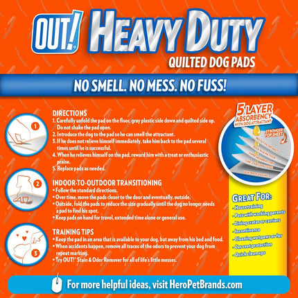 Out 72473-4P Heavy Duty XXL Dog Pads | Absorbent Pet Training and Puppy Pads | 30 Pads