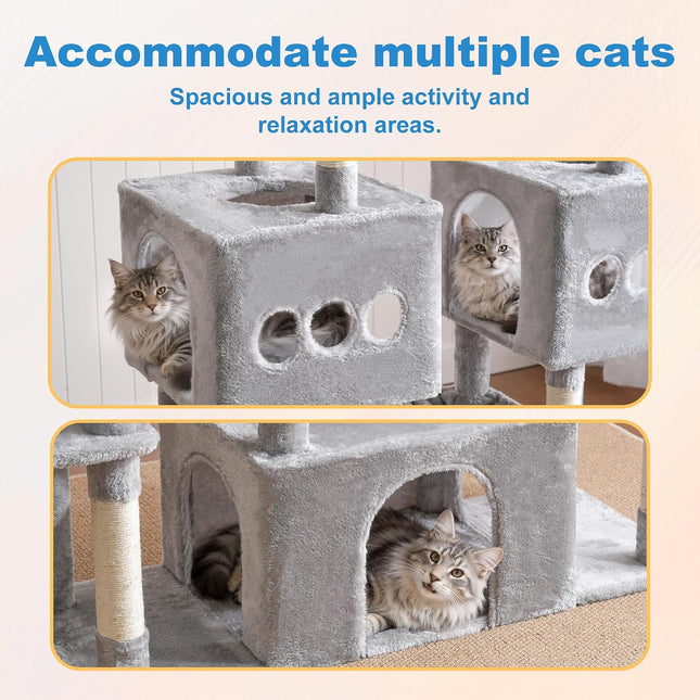 Hey-brother Cat Tree Tower with Big Platform for Indoor Adults, MPJ083W