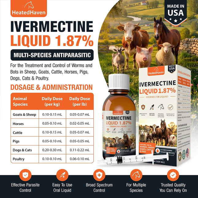 Livestock Liquid 1.87% Formula for Horses, Goat, Sheep, Poultry & More