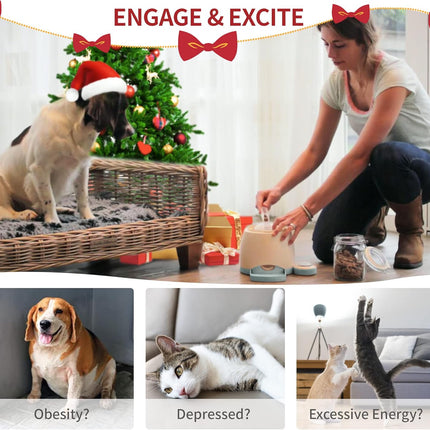 PETGEEK Automatic Dog Treat Dispenser with Button - Puzzle Memory Training Feeder