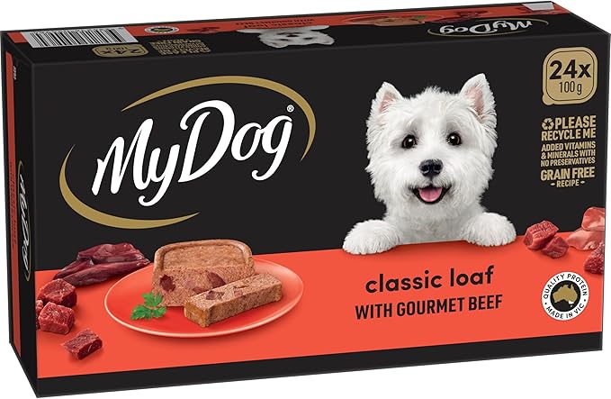 My Dog Adult Wet Dog Food Classic Loaf with Gourmet Beef 24 x 100g Trays