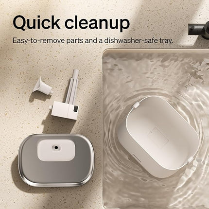 PETLIBRO Cat Water Fountain, Cordless with Stainless Steel Tray, 2.5L White | Dockstream Wireless Water Fountain, Motion Sensor, Rechargeable Battery, Quiet Pump, Easy Clean, Up to 30-Day Battery Life