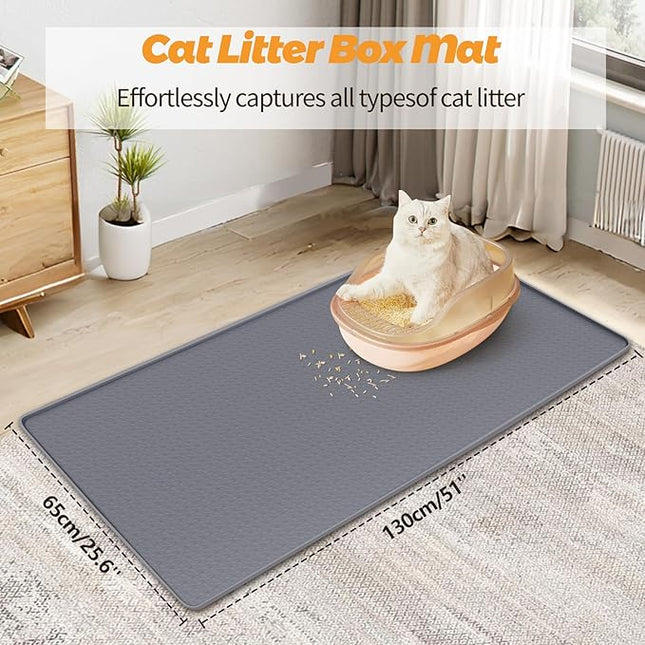 Cat Litter Mat, Extra Large 130 x 65 cm Silicone Mat Litter Trapping Mat