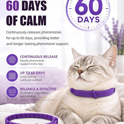 Calming Collar for Cats - Adjustable Anxiety Relief and Stress