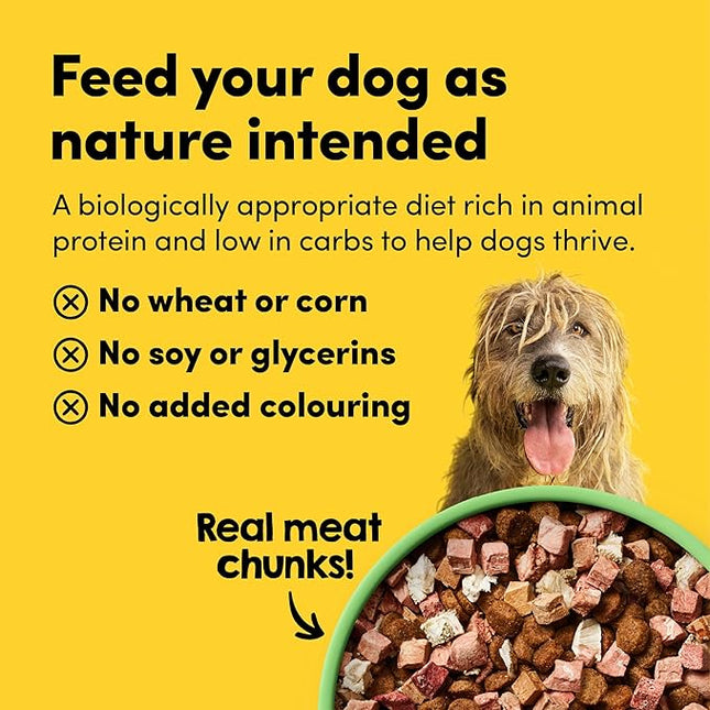 RawMix50 Dog Food Grass-Fed Lamb 340g — 50% Freeze-Dried Raw, High Protein, Non-GMO, No Wheat or Corn