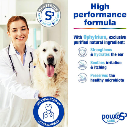 DOUXO® S3 CARE Ear Cleaner, Dogs & Cats, Vet-Recommended, 60ml