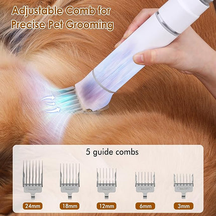 Rywell Dog Grooming Kit, 4L Dog Vacuum with 7 Grooming Tools for Shedding Thick & Thin Dogs Cats Pet Hair, 13000Pa Suction and 3- Layer Filtration System with Storage Bag