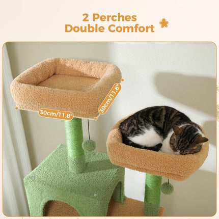 Pawz Road Cat Tree with Sisal-Covered Scratching Posts and Pads