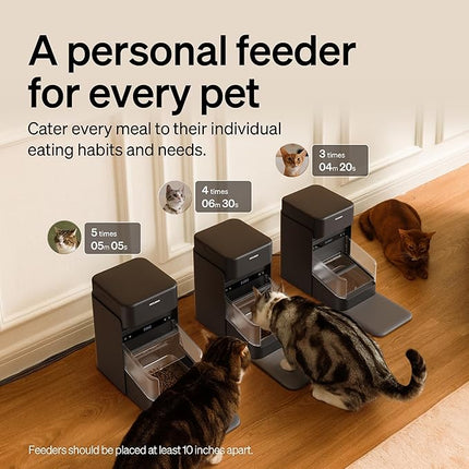 PETLIBRO One RFID Automatic Cat Feeder, Collar-Activated Selective Feeding for Multi-Cat Households, Stops Food Stealing, App Remote Control, Adjustable Lid, 3L Black, Includes AU Adapter & Tag