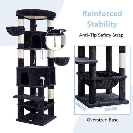 Cat Tree, 81.1" Skyward Corner Cat Tower for Large Cats VCT031G