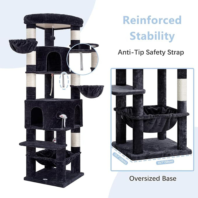 Cat Tree, 81.1" Skyward Corner Cat Tower for Large Cats VCT031G