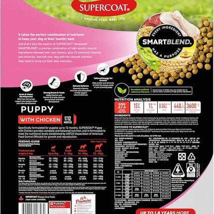 Purina Supercoat Puppy Chicken Dry Dog Food 18 Kg