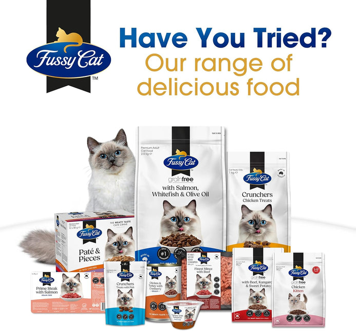 Fussy Cat Grain Free Twice as Tasty Kitten Wet Food, Kitten Mince 12x80g