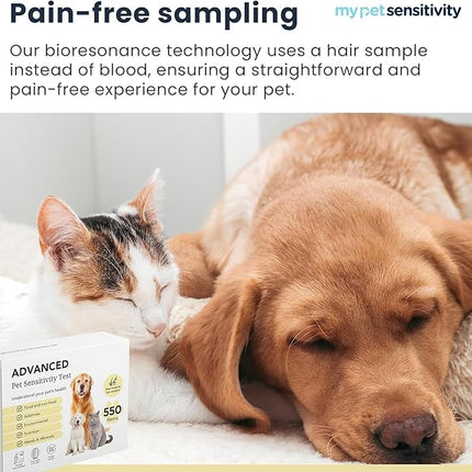 Advanced Allergen Test - At-Home Pet Allergy Test | 550 Items | Quick Results | Non-Invasive Hair Collection | Food, Environment, Nutrient & Mineral Analysis | All Breeds & Ages