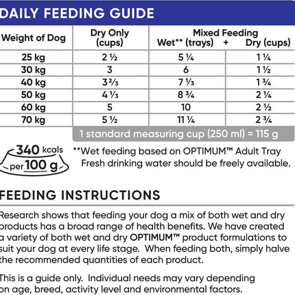 OPTIMUM Adult Large Breed Dry Dog Food with Chicken, Vegetables & Rice 15kg Bag