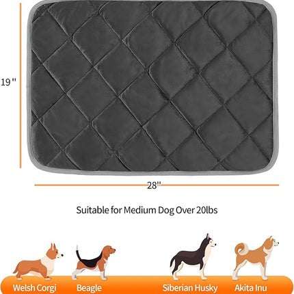 NWK Self Warming Thermal Pet Mat Pad, Self Heating Thermal Cat and Dog Bed Pad, Heated Cat and Dog Blanket, Washable, for Sofa & Crate & Kennel & Car Seat (Black, M (68cm X 47.5cm))