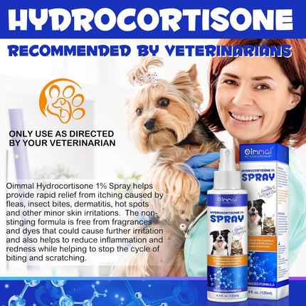Pet Hydrocortisone Spray for Dogs & Cats 120ml, Natural