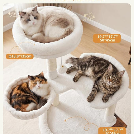 Heybly Cat Tree with Litter Box Enclosure, Modern 162cm Hidden Cat Tower for Indoor Cats, All-in-One Solid Wood Cat Condo with Paw-Shaped Board, Multi-Level Perch & Playzone, Rustic Brown HCT105SR