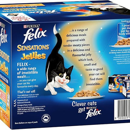 FELIX Sensations Wet Cat Food Fish Selection Jellies 60x85g