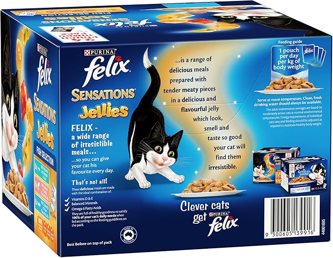 FELIX Sensations Wet Cat Food Fish Selection Jellies 60x85g