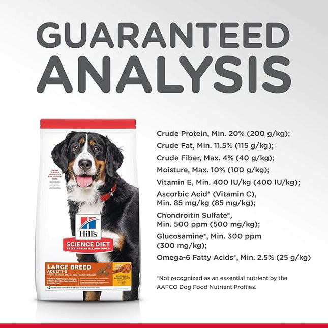 Hill's 10315 Adult Large Breed Chicken and Barley Recipe Dry Dog Food, 12 kg