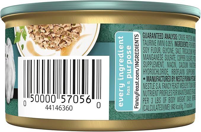 Fancy Feast Medleys Adult Wet Cat Food Tuna Florentine with Garden Greens in Sauce 24x84g