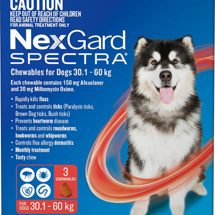 Nexgard Spectra Chewables for Dogs 30.1-60 kg (Pack of 3)