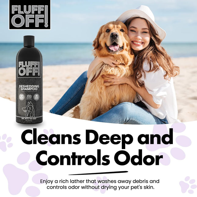 Fluff Off! by Girl with The Dogs Natural Deshedding Dog & Cat Shampoo 8Wks+