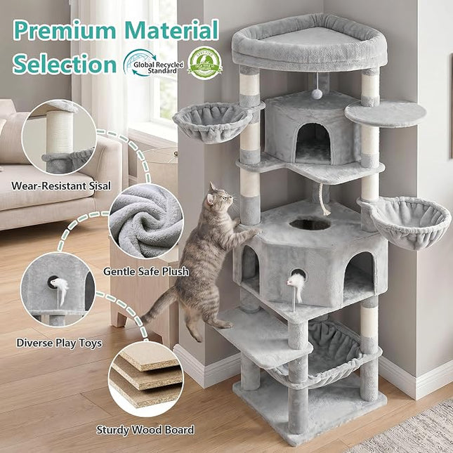Cat Tree, 81.1" Skyward Corner Cat Tower for Large Cats VCT031W