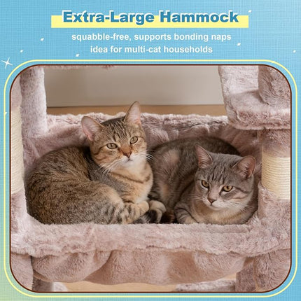 Hey-brother Cat Tree Tower with 3 Condos, Step Climbing Pathway MPJ081MU